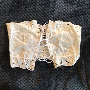 White lace bandeau top